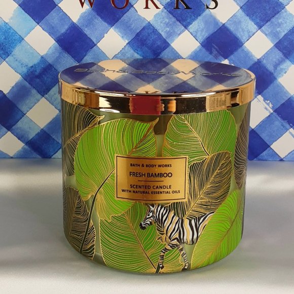 BATH & BODY WORKS 3-WICK 'FRESH BAMBOO' SCENTED CANDLE 'EXOTIC JUNGLE COLLECTION - Picture 10 of 11